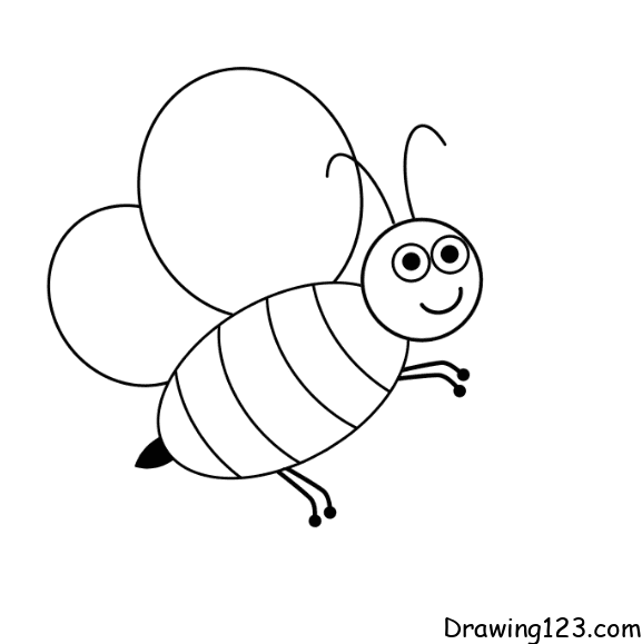 Bee Drawing Tutorial - How to draw Bee step by step