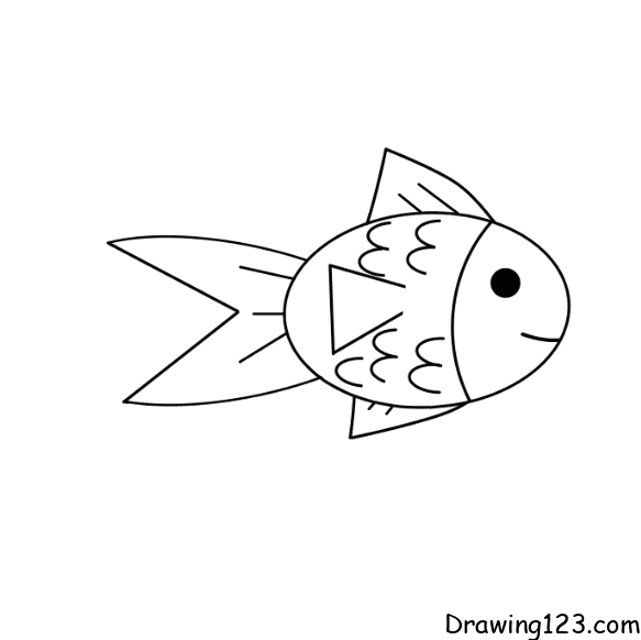 Step by step to draw a Cute Fish. Drawing tutorial a Cute Fish