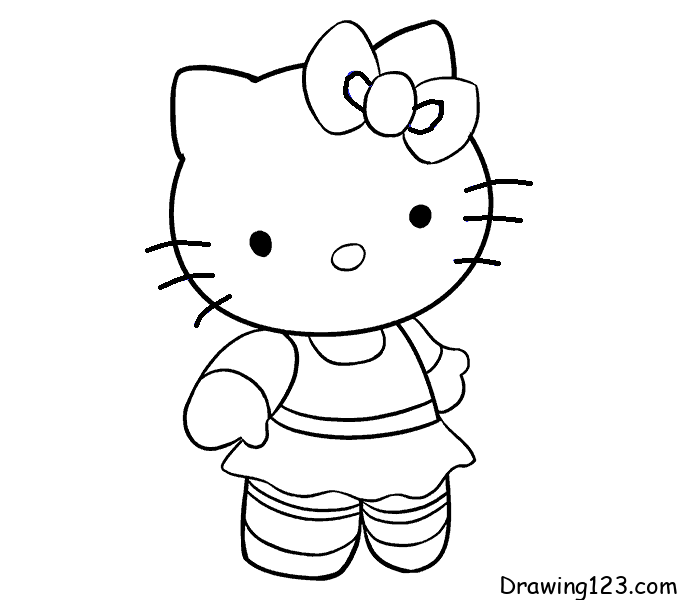 How to Draw Hello Kitty - Easy Drawing Tutorial For kids
