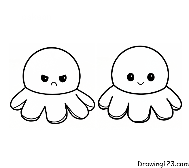 how to draw cute octopus