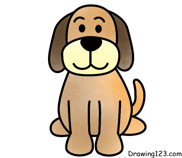 how to draw a dog face for kids
