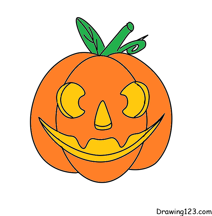 How to Draw a Pumpkin - Easy Drawing Tutorial For Kids