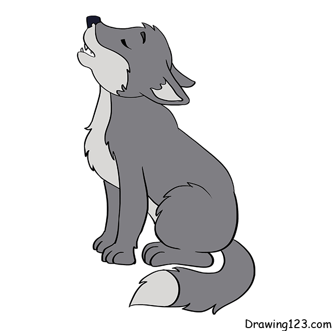 cute wolf drawing