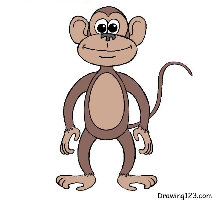 monkey pictures for kids to color