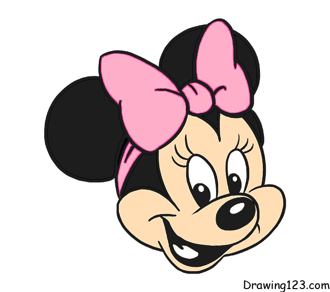 Minnie Mouse Face With Pink Bow