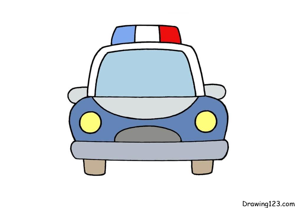 How to Draw a Police Car Step by Step