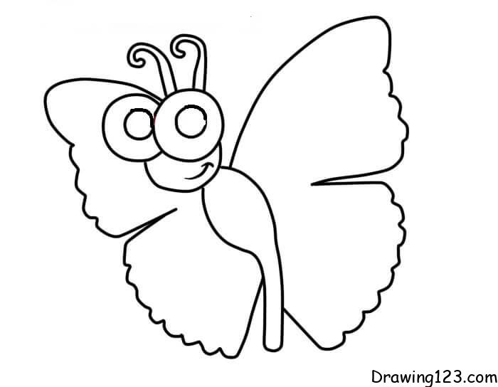 how to draw a simple butterfly step by step