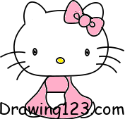 Cute Hello Kitty Drawing For Kids, Drawing For Kids Tutorial, by Drawing  For Kids