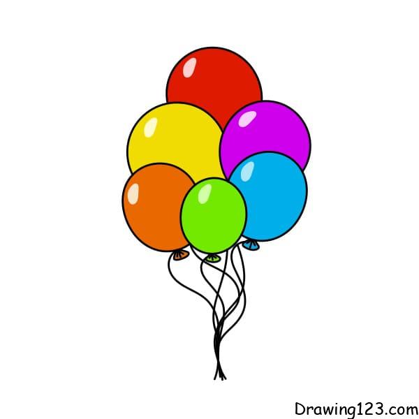 bunch of balloons drawing