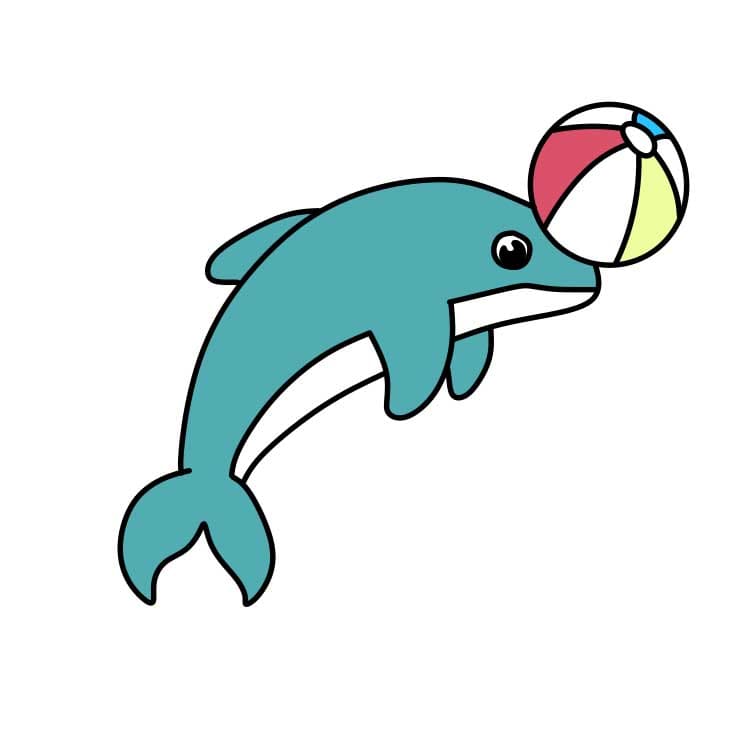 dolphin jumping drawing
