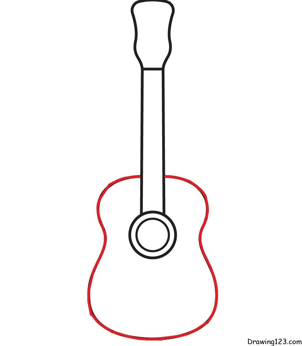 Guitar Drawing Tutorial How To Draw Guitar Step By Step