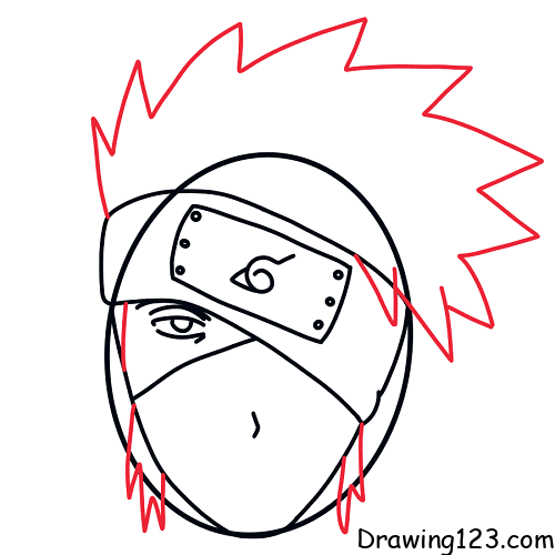 How To Draw Kakashi Hatakes Face From Naruto, Step by Step, Drawing Guide,  by Dawn - DragoArt