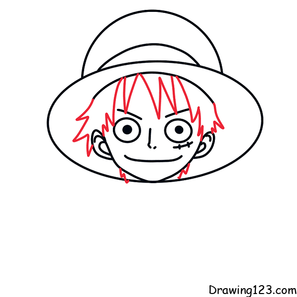 How To Draw Luffy Easy Step by Step - My Brilliant Art | Easy drawings,  Luffy, Drawings