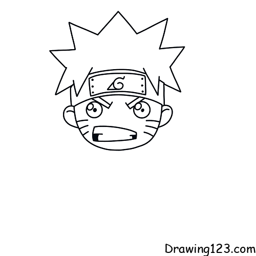 How to draw Naruto's face - Sketchok easy drawing guides