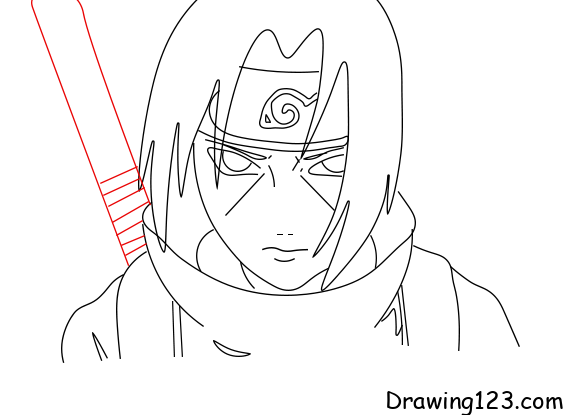 how to draw itachis face