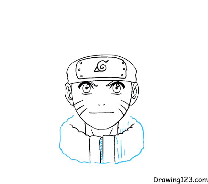 How to draw Iruka Umino's face - Naruto - Sketchok easy drawing guides