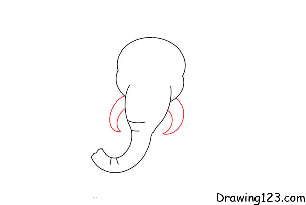 how to draw a elephant head step by step