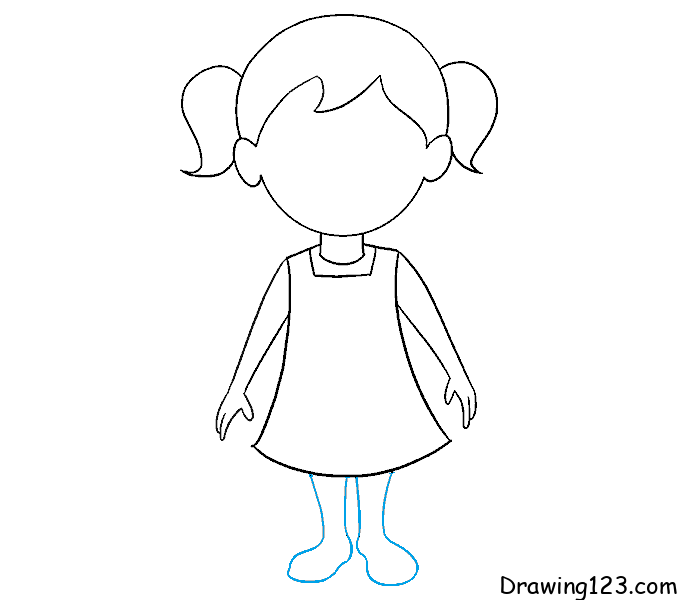 girl standing drawing
