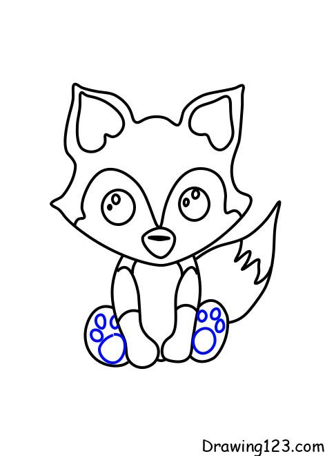 how to draw a cute fox