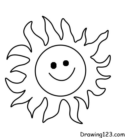 How to Draw the Sun in Different Ways - EasyLineDrawing