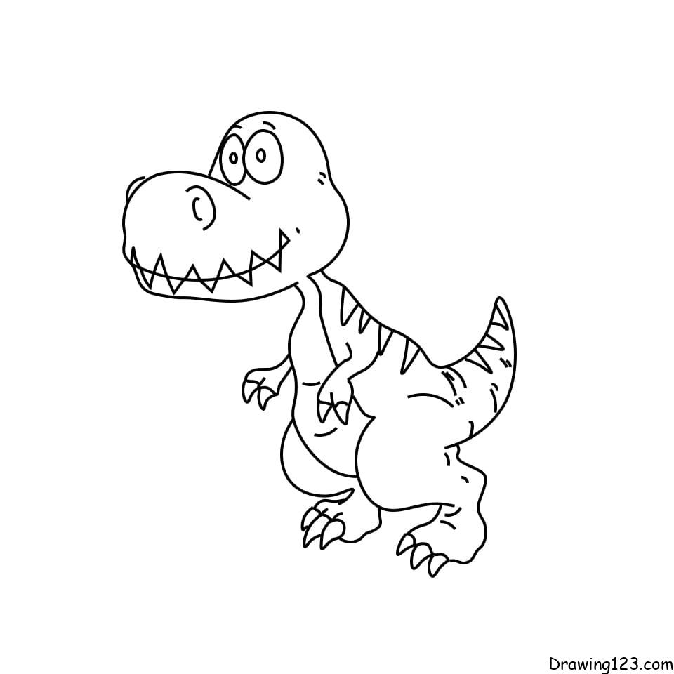 How to Draw a T-Rex Dinosaur Easy - YouTube
