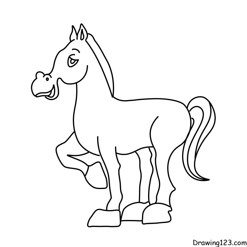 Fantasy drawing head cute horse Royalty Free Vector Image