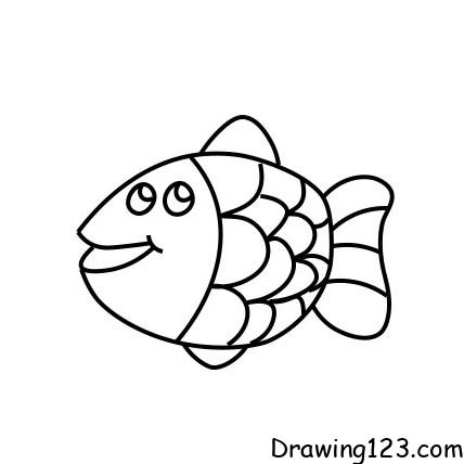 Lexica - Line drawing of a colorful fish