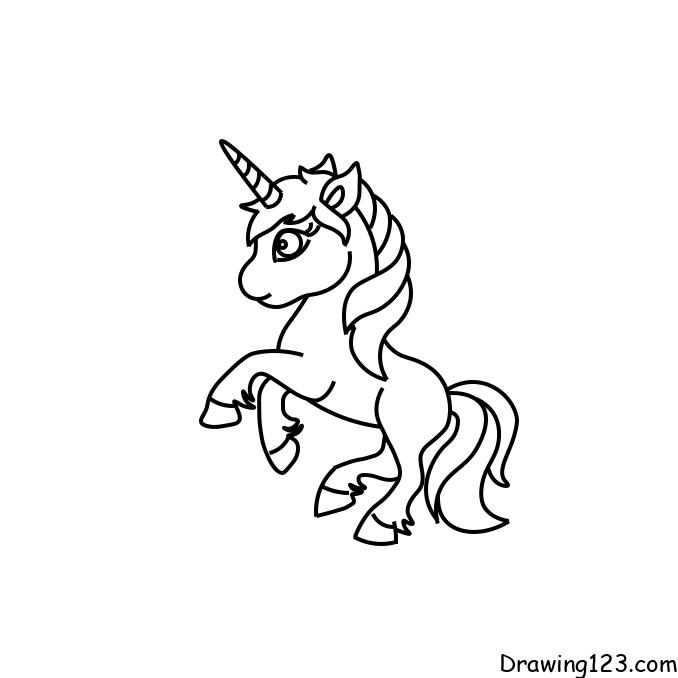 unicorn horse outline drawing 02 / Unicorn horse drawing easy / #artjanag -  YouTube