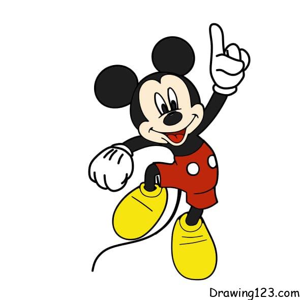how to draw mickey mouse hands