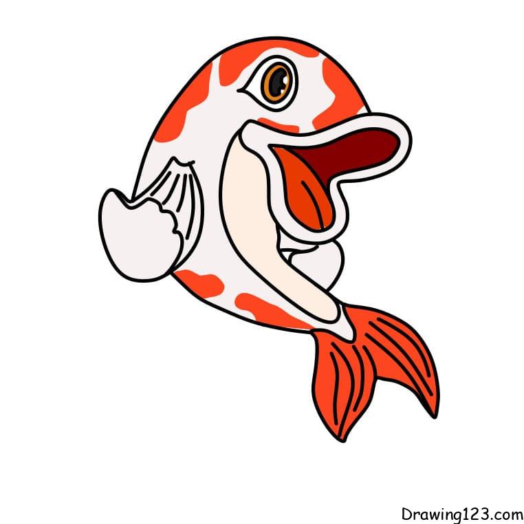 Step by step to draw a Cute Fish. Drawing tutorial a Cute Fish