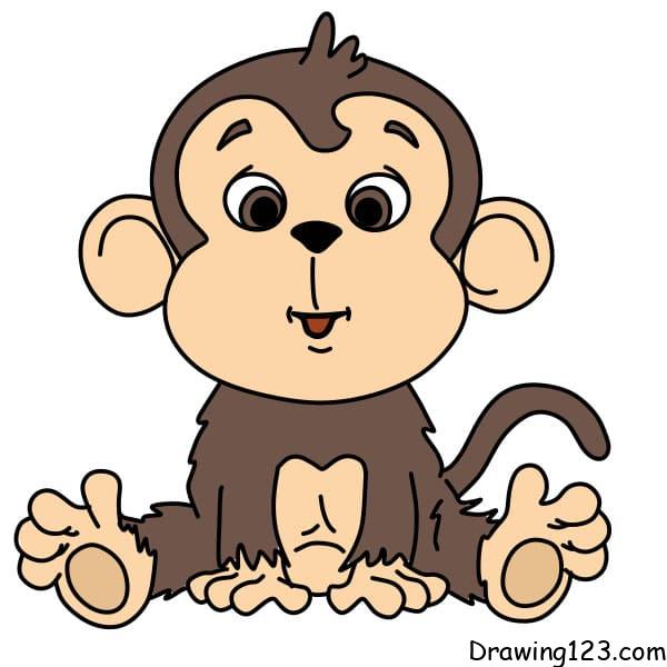 Cute Little Monkey Outline Coloring Page for Kids Animal Coloring Book  Cartoon Vector Illustration 7174481 Vector Art at Vecteezy