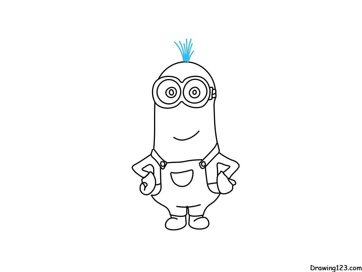 Easy to draw a Minion - Christmas drawing - Easy drawings