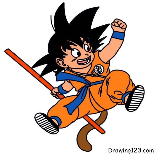 How to Draw Son Goku from Dragon Ball Z Step by Step Drawing