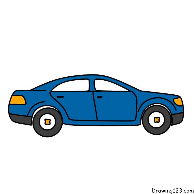 Police Car Drawing and Coloring for Kids | Car drawings, Police cars, Police