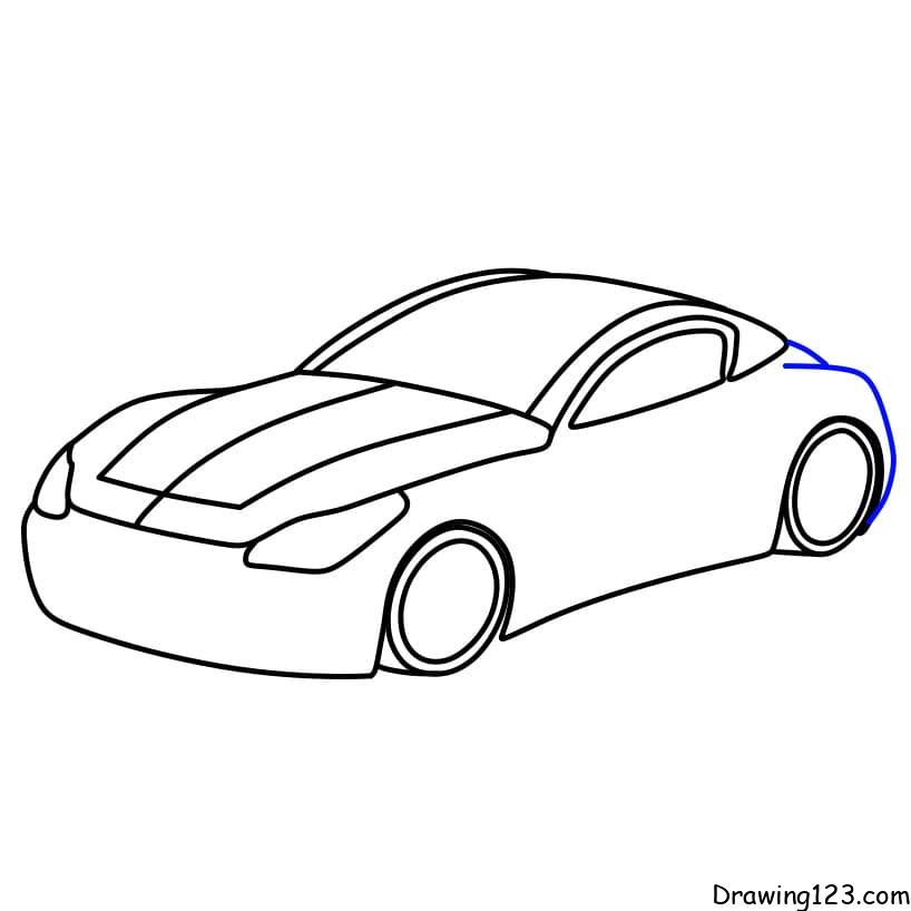 how to draw a sports car step by step for kids