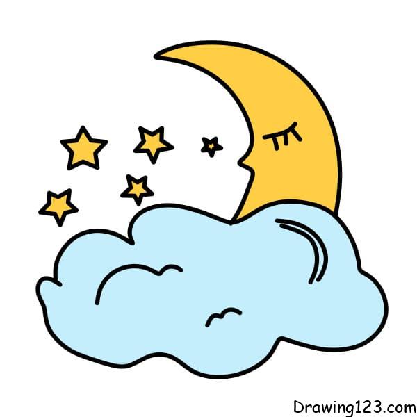 Moon Drawing Vector Art, Icons, and Graphics for Free Download