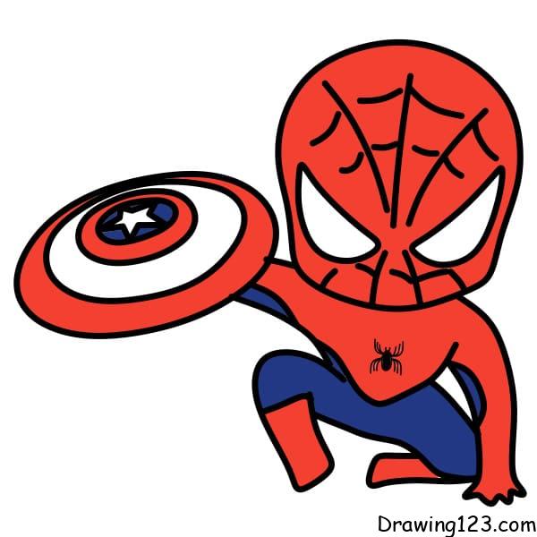 how to draw spiderman step by step easy for kids