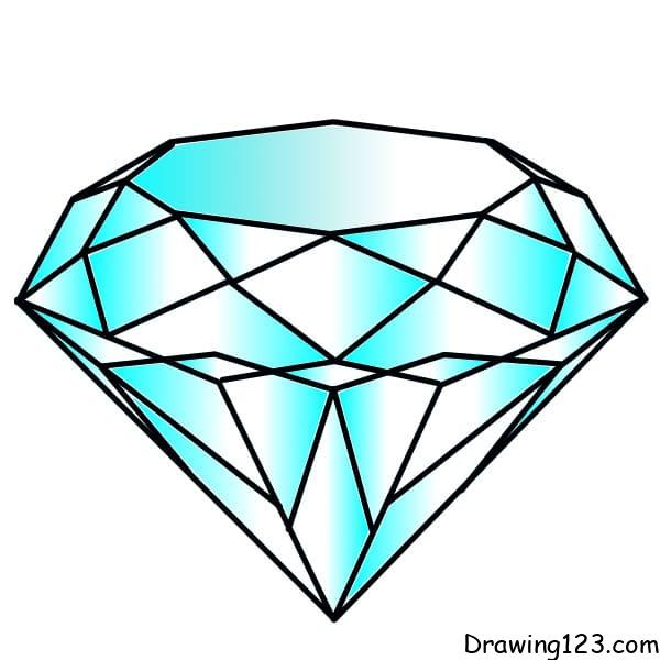 how to draw a diamond step by step easy