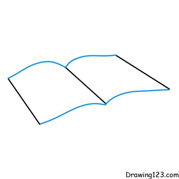 How to draw a Open Book Step by Step