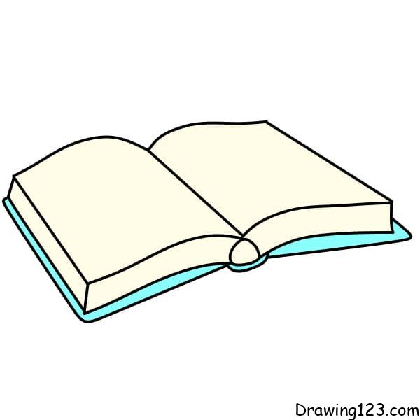 how to draw a open book step by step
