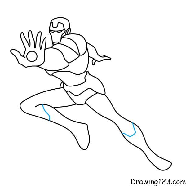iron man flying sketch