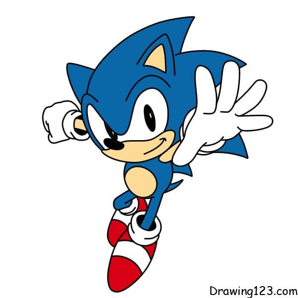 how to draw sonic the hedgehog running