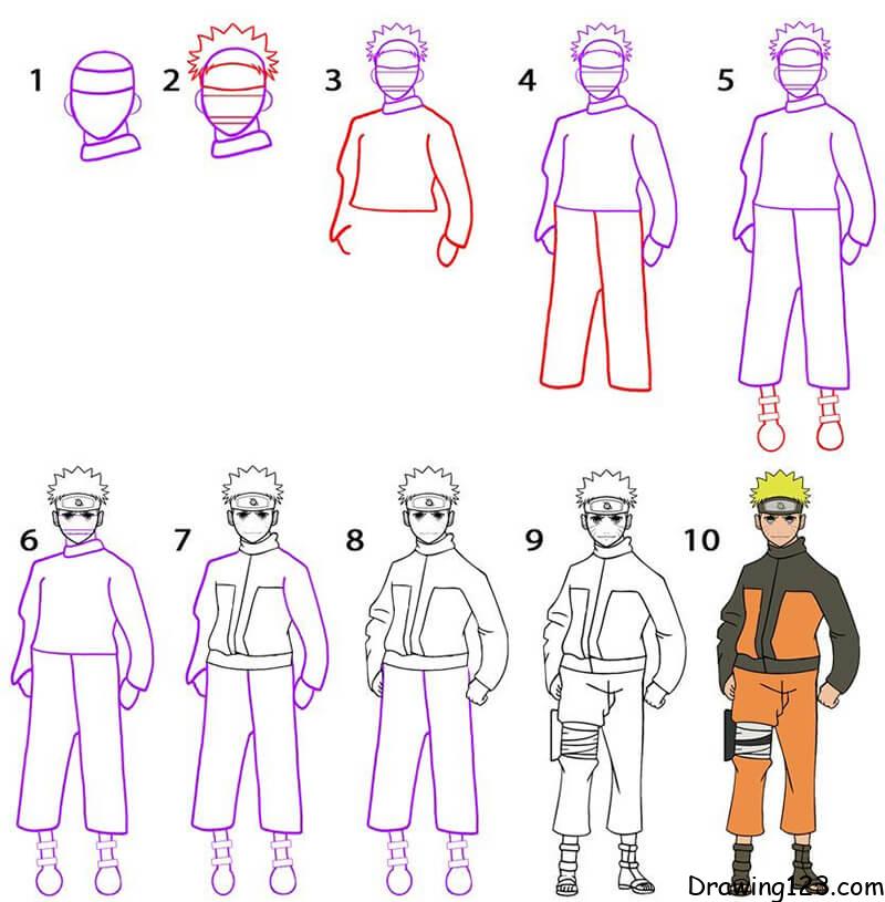 How to Draw Naruto Step by Step  Naruto drawings, Naruto sketch