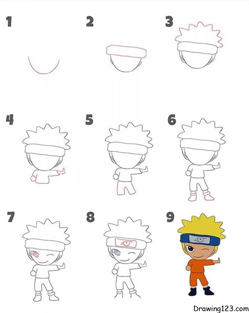 How To Draw Naruto Easy, Step by Step, Drawing Guide, by Dawn