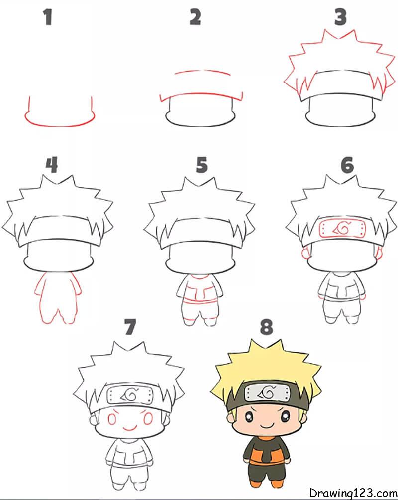 Easy Anime Drawing  How to Draw Naruto (Kid) from Naruto Step-by-Step 