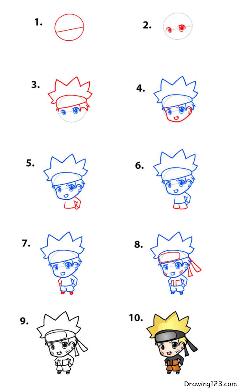 How To Draw Naruto, Step by Step, Drawing Guide, by Dawn - DragoArt