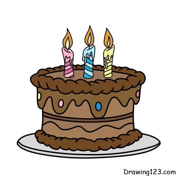 Simple coloring page. Coloring book with cake. Sketch on white. Vector for  kids Stock Vector Image & Art - Alamy