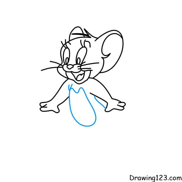 how to draw jerry the mouse