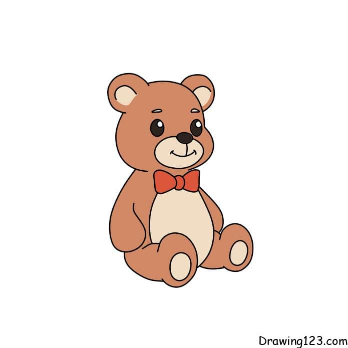 how to draw a teddy bear face