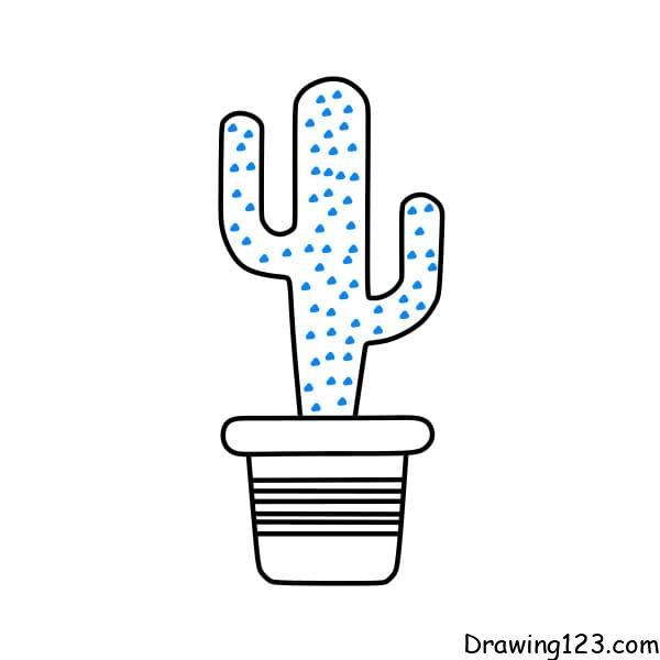 How to Draw a Cactus I Cactus Tree with Pot Drawing Tutorial  YouTube